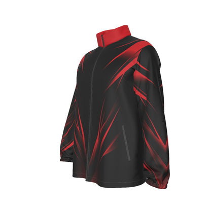Miami Lit Red Stand-up Collar Zip-up Windproof Jacket - DG Trends Streetwear