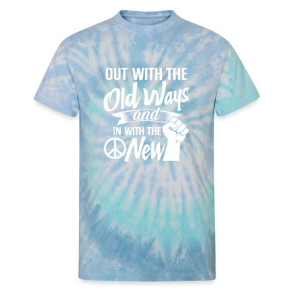 In With The New XYZ To Alpha Beta TV Tie Dye T-Shirt - blue lagoon