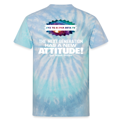 In With The New XYZ To Alpha Beta TV Tie Dye T-Shirt - blue lagoon