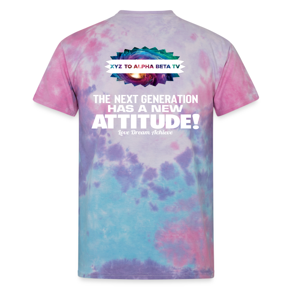In With The New XYZ To Alpha Beta TV Tie Dye T-Shirt - cotton candy