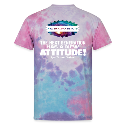 In With The New XYZ To Alpha Beta TV Tie Dye T-Shirt - cotton candy