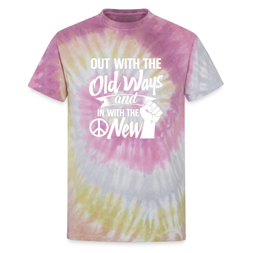 In With The New XYZ To Alpha Beta TV Tie Dye T-Shirt - Desert Rose
