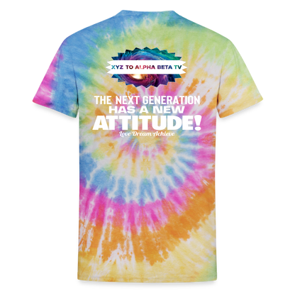 In With The New XYZ To Alpha Beta TV Tie Dye T-Shirt - rainbow